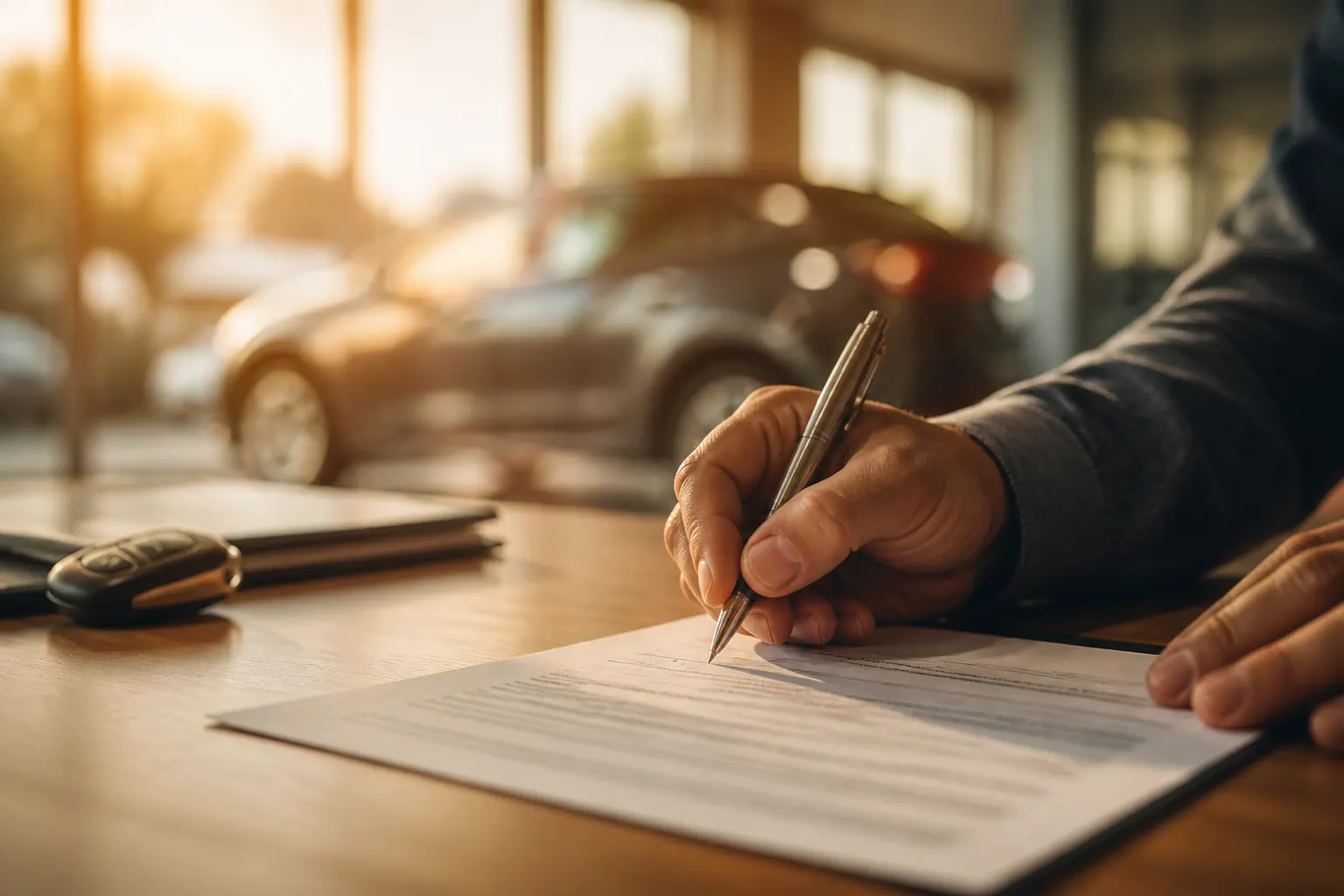 Hand signing a loan document